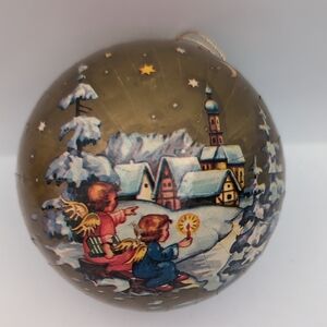 Vtg German Candy Container Christmas Ornament Large Angel Cardboard